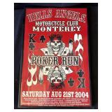 Framed 2004 Hells Angels "Poker Run" poster