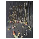 Group of costume jewelry necklaces