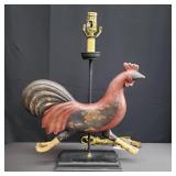 Vintage Rooster table lamp carved vvood