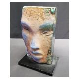 Signed studio glass face decoration