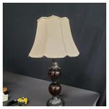 Contemporary table lamp glass and composite
