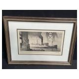 Framed lithograph pencil signed and numbered
