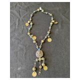 Vintage beaded and metal necklace