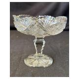 Vintage cut glass footed bowl