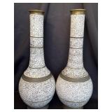 Pair of vintage brass vases