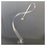 Vintage Curtis jere metal and marble sculpture