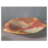 Signed Large studio glass center bowl