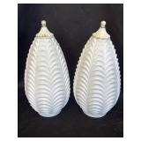 2 VTG Hollywood Regency glass swag lamp shades