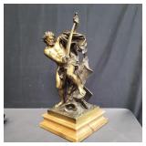 Ulysses bronze sculpture on a wood base