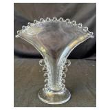 Vintage candlewick glass fan vase
