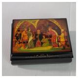 Vintage Russian signed Handpainted lacquer box