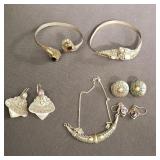 Sterling silver jewelry group 58.78 g