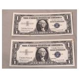 Uncirculated sequential 1957-B $1 US Silver