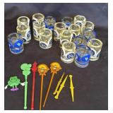 Group of 18 acrylic shot glasses