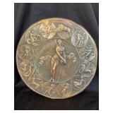 Vintage copper zodiac sign wall plaque