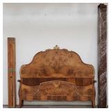 Antique carved wood full size bed