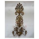 Mid century large five arm gilt Italian wall