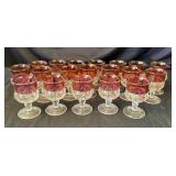 19 Vintage ruby red Kings Crown glasses