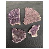 Group of 4 amethyst stones