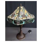 Tiffany style leaded glass shades aluminum table