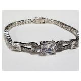 Sterling silver and crystal stones bracelet