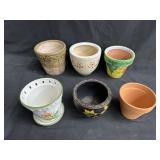 Group of ceramic flower pots some terracotta s