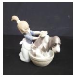 Lladro (Bashful bather dog) figurine