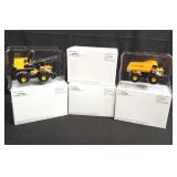 Group of Tonka backhoe, dump truck models