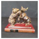 Composite bear and bull sculpture