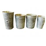 Lot of 4 vintage pewter cups