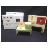 3 Vintage toy electric tin stoves