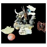 Lot of 6 outdoor garden decorations