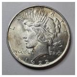 1922 US Peace silver dollar coin