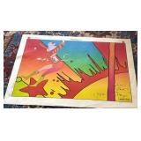 Peter Max signed "Floating Knoxville" 1982