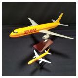 2 DHL model airplanes