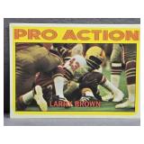 1972 Topps Pro Action #342 Larry Brown Football