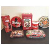 Vintage Coca-Cola collectibles, stoneware, tins,