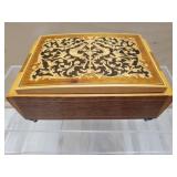 Italian inlaid wood musical jewelry box