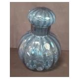 Vintage blue glass covered jar