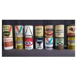 Group of vintage motor oil cans