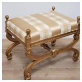 Contemporary carved gilt wood bench, as is