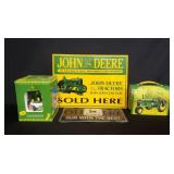 Group of John Deere metals signs