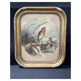 Signed framed watercolor on rag paper of a