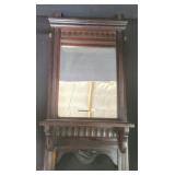Vintage mahogany wall shelf mirror