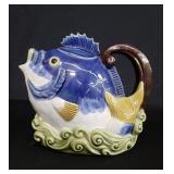 Ceramic Majolica fish pitcher