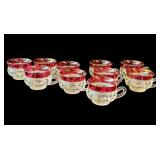 Lot of vintage King Crown ruby red glass cups