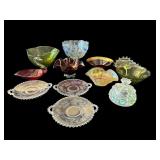 Lot of 12 vintage glass items