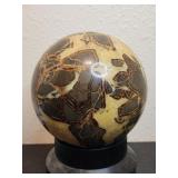Genuine polished large Septarian sphere