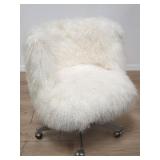 Restoration Hardware faux fur office chair on