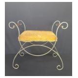 Mid century modern metal and wood bench